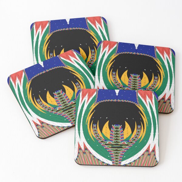 Item preview, Attractive original abstract geometric artwork, inspired by the South African flag in a vintage style. designed and sold by Ralek.