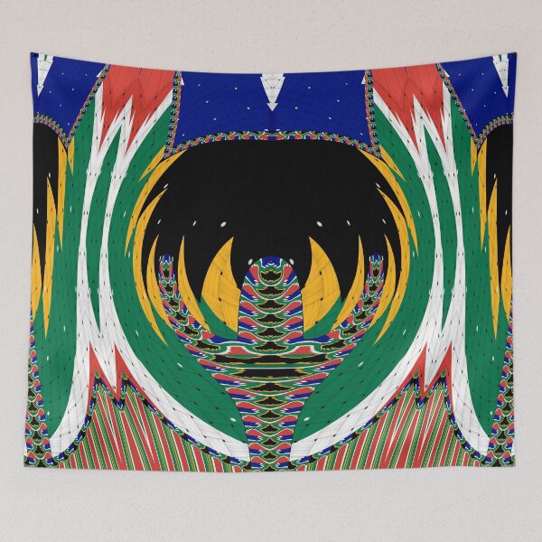 Item preview, Attractive original abstract geometric artwork, inspired by the South African flag in a vintage style. designed and sold by Ralek.