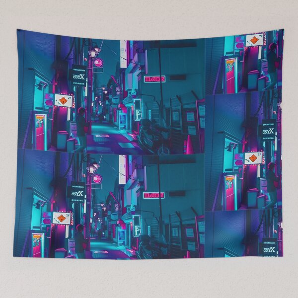 Item preview, Blue Tokyo Alleys designed and sold by medbenCreation.