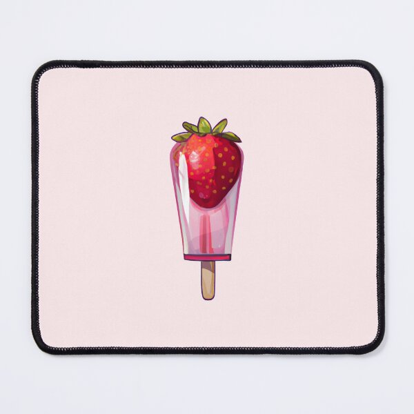 Item preview, Strawberry popsicle realistic illustration designed and sold by wonderxwander.