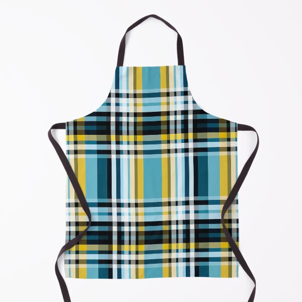 Item preview, Clean Modern Plaid in Teal, yellow, Black and White designed and sold by BeHappyGoLucky.