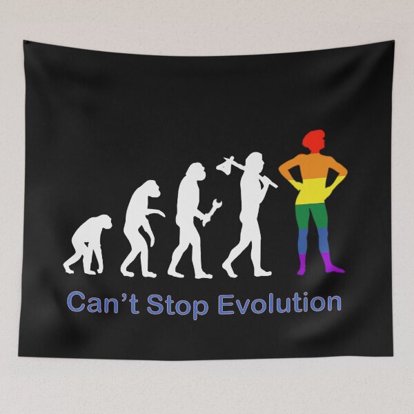 Item preview, The classic ascent of humankind graphic, ending with an LBGTQ individual designed and sold by Fantasyart123.