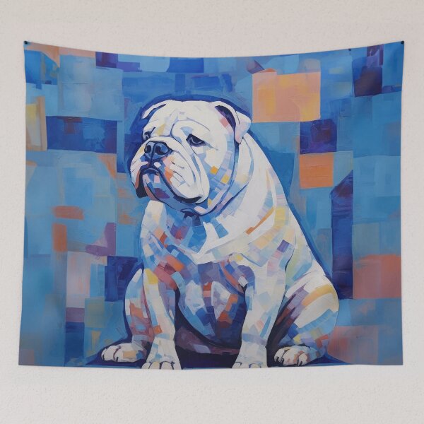 Item preview, White Bulldog On Color Patchwork designed and sold by YoPedro.