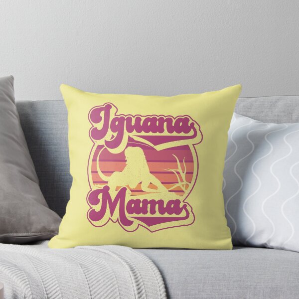 Item preview, Iguana Mama Retro Sunset Iguana Reptile Pet Parent Logo (YELLOW) designed and sold by CRHPOD20.