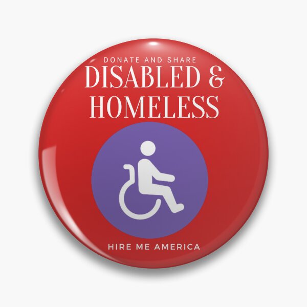 Item preview, Disabled & Homeless white designed and sold by Hiremeamerica.
