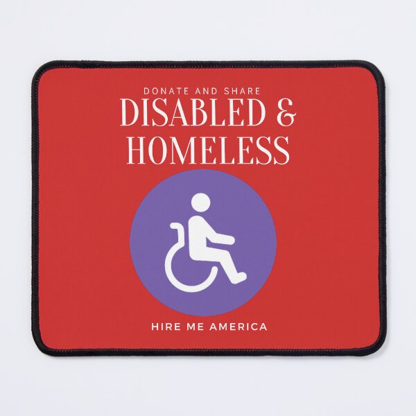 Item preview, Disabled & Homeless white designed and sold by Hiremeamerica.