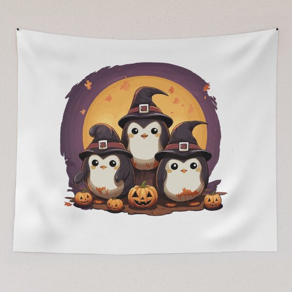 Item preview, Kawaii Halloween Penguins designed and sold by RetroPrints.