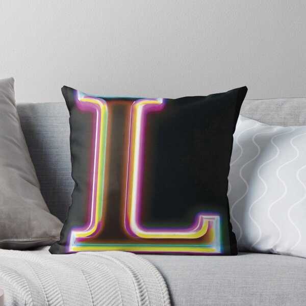 NEON LETTER L Throw Pillow