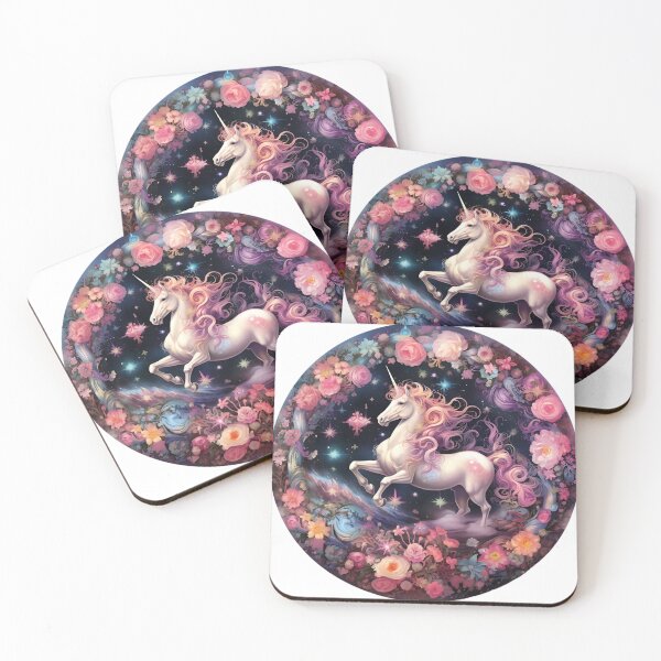 Item preview, Enchanted Blooms - Unicorn in a Circular Flower Arrangement designed and sold by vadimcarazan.