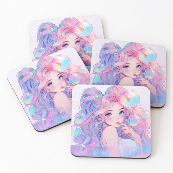 Artikelvorschau, Entzückendes rosa Anime-Mädchen und Blasen entworfen und verkauft von bubblegoth.