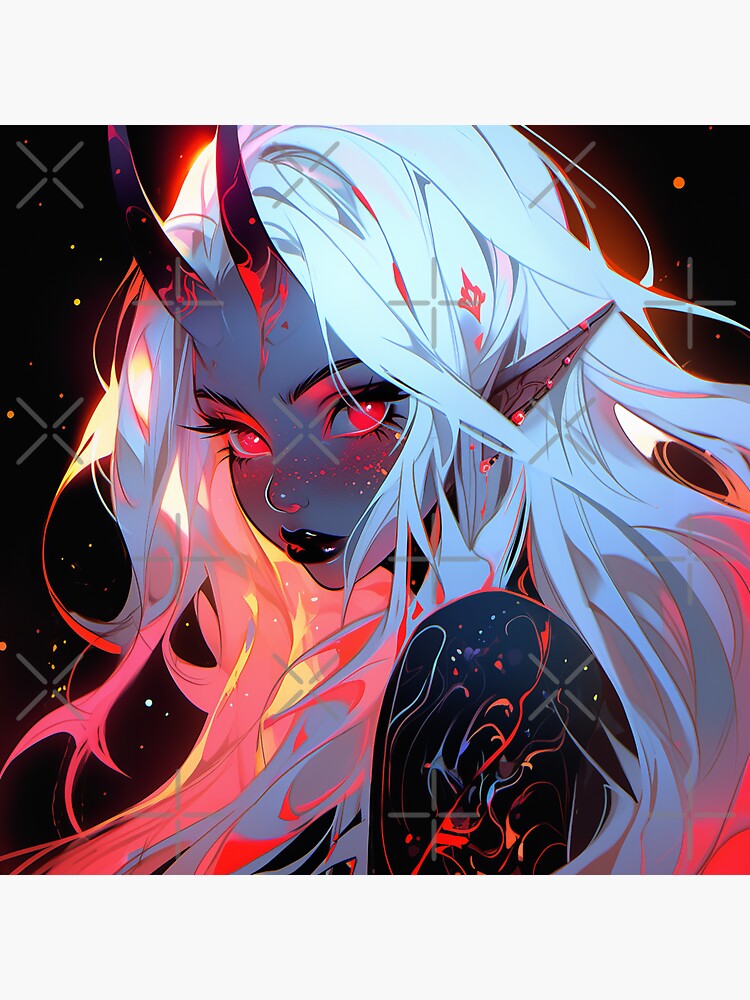 Dark Red and Black Anime Girl | Sticker