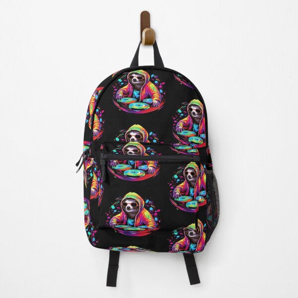 Item preview, Neon DJ Sloth designed and sold by ColorFlowArt.