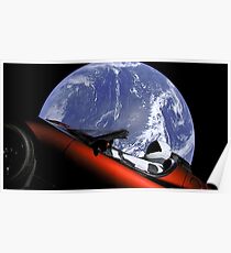 Tesla Starman Roadster Poster
