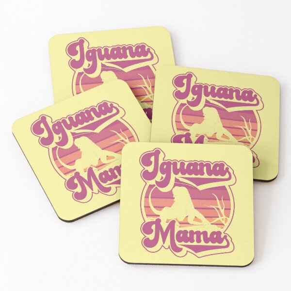 Item preview, Iguana Mama Retro Sunset Iguana Reptile Pet Parent Logo (YELLOW) designed and sold by CRHPOD20.