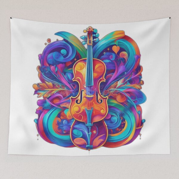 Item preview, Harmony in Colors: Rainbow Violin Illustration designed and sold by DeevaValli.