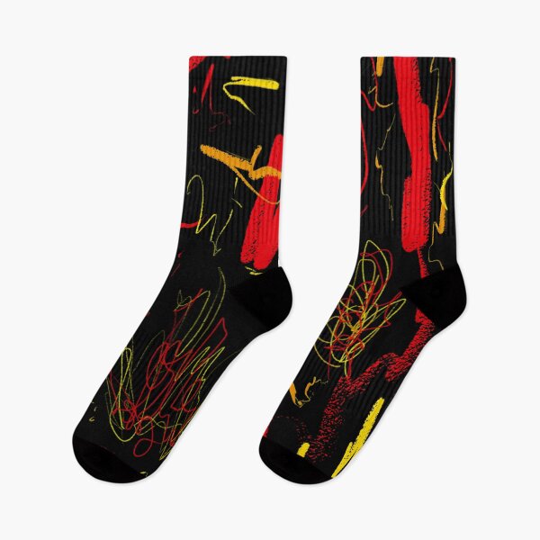 Item preview, Red Yellow Scribble Swirl Doodle Oil Abstract Fire  designed and sold by hopecope.
