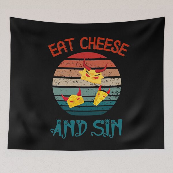 Item preview, Eat cheese and sin designed and sold by SunnyFunnyArt.