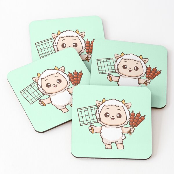 Item preview, Cute Sheep Holding Beef | Cartoon Vector Illustration designed and sold by hjian8219.