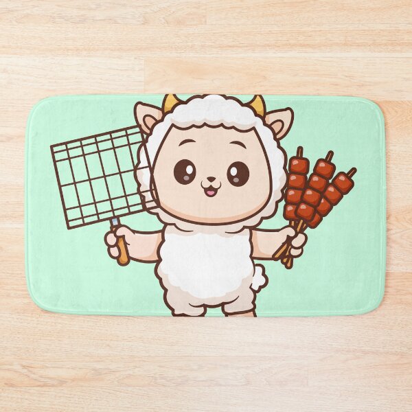 Item preview, Cute Sheep Holding Beef | Cartoon Vector Illustration designed and sold by hjian8219.