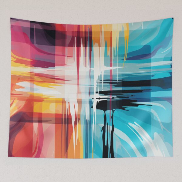 Item preview, Paint Smears of Teal, Reds, White and Yellows designed and sold by BeHappyGoLucky.