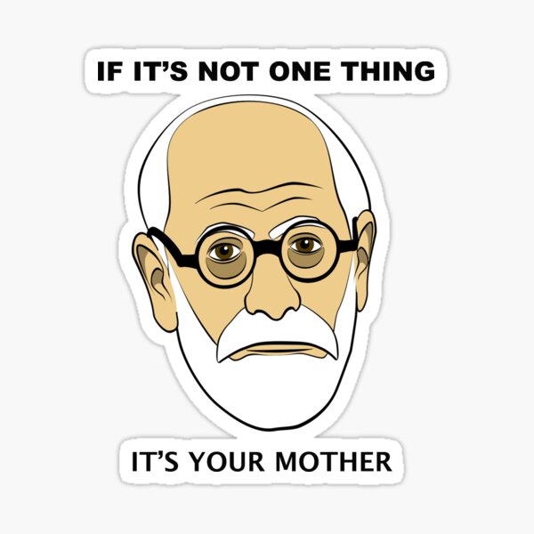 PSYCHOLOGIE-SPASS - Sigmund Freud Image & amp; Sprichwort Sticker