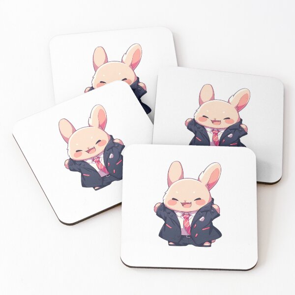 Item preview, Cute happy rabbit wearing a suit  designed and sold by Hasan Habeeb.