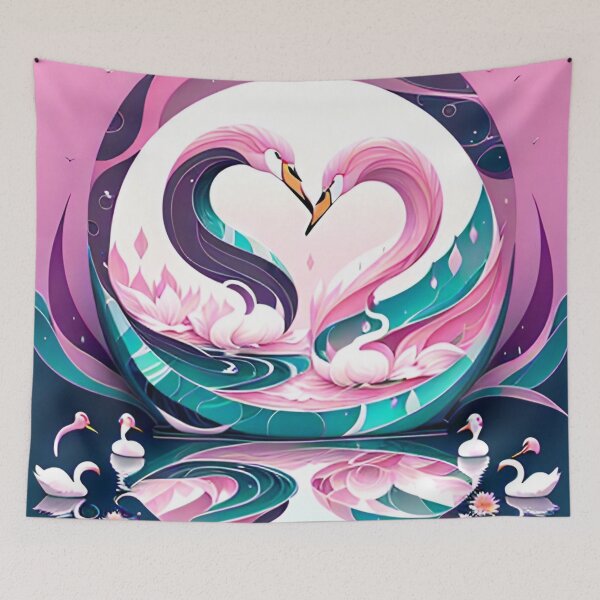 Item preview, Beautiful Pink Swan Heart  designed and sold by purplesensation.