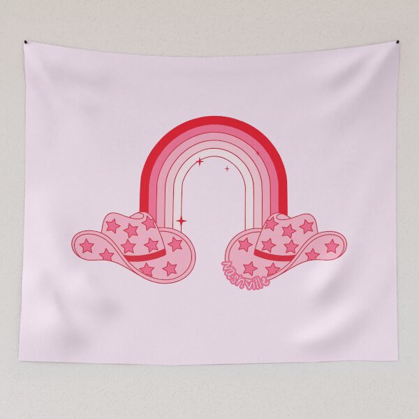 Item preview, Retro Nashville Pink Rainbow Cowboy Hats designed and sold by hihoneyitsbunny.