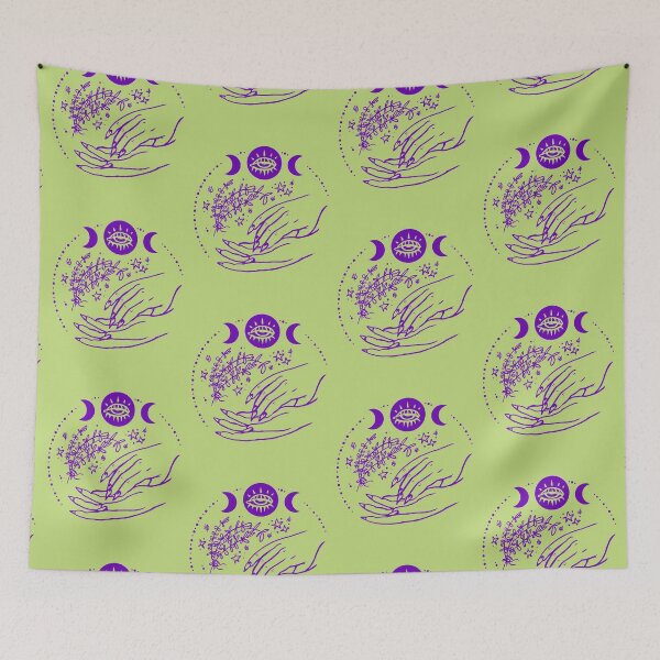 Item preview, Mystical Hands & Eye Moon Phase Illustration designed and sold by WhatWhatDesigns.