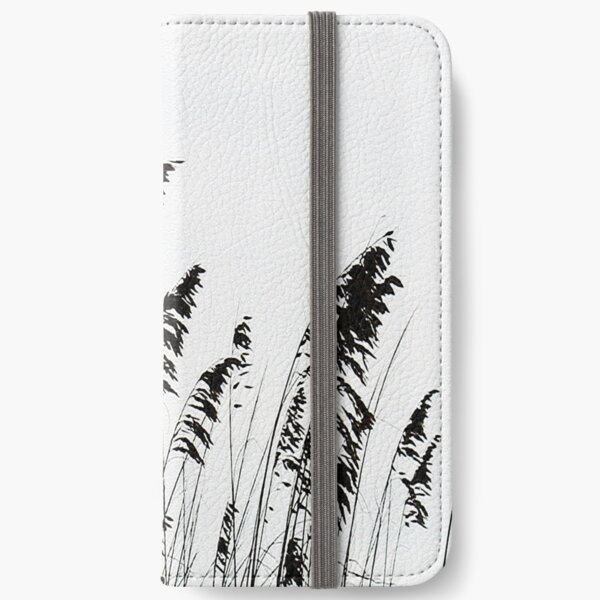 Beach reeds black and white iPhone Wallet