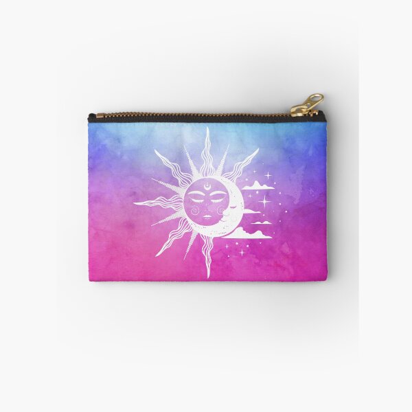 Item preview, Cosmic Aesthetic Sun and Moon in Blue and Pink Watercolor Sky designed and sold by Trish Dish.
