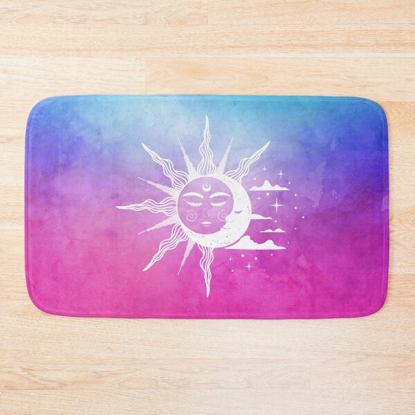 Item preview, Cosmic Aesthetic Sun and Moon in Blue and Pink Watercolor Sky designed and sold by Trish Dish.