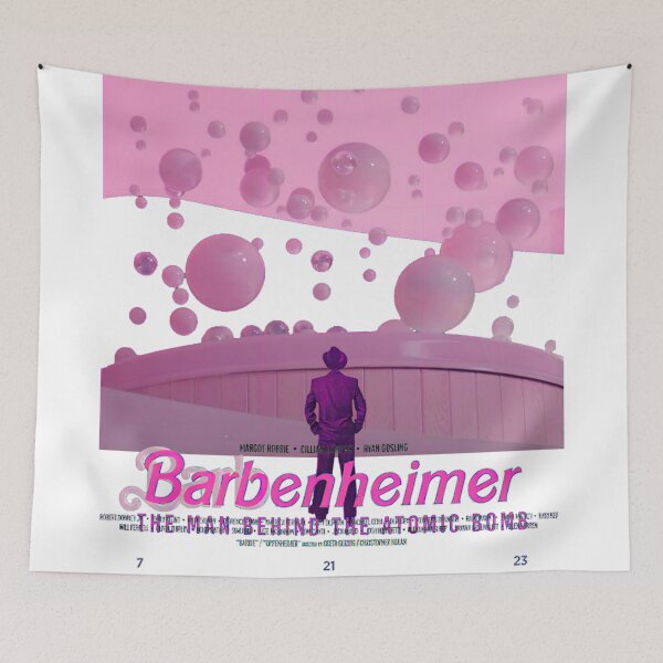 Item preview, Barbenheimer examining pink bubble bath eruption —“Now, I am become Death, the destroyer of worlds.” (J. Robert Oppenheimer) designed and sold by ignasirus.