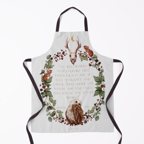 Item preview, Dark Academia Goblincore Edgar Allan Poe Gothic Quote in Watercolor Witchy Aesthetic Frame With Cottagecore Field Mice, Baby Barn Owl, Deer Skull, Forest Berries, and Golden Crescent Moon designed and sold by Monica Laipple.