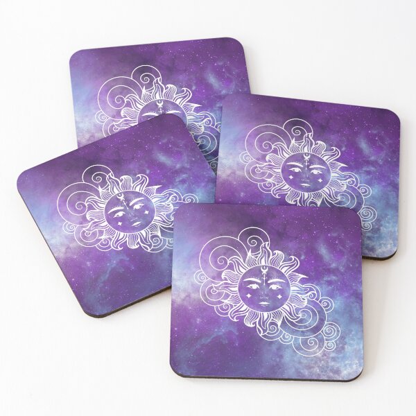 Item preview, Cosmic Sun in Blue and Purple Watercolor Nebula designed and sold by Trish Dish.