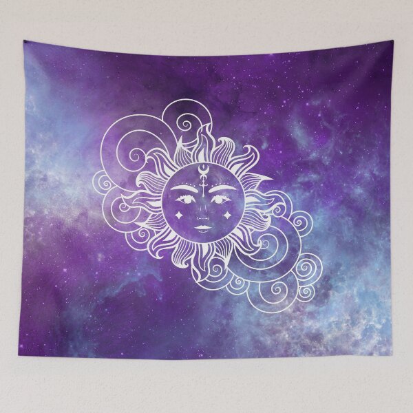 Item preview, Cosmic Sun in Blue and Purple Watercolor Nebula designed and sold by Trish Dish.