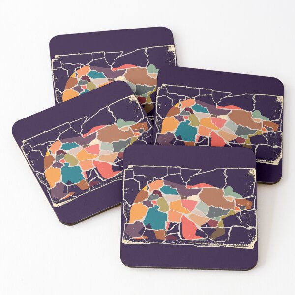 Item preview, Abstract Colorfully Cracked Bear Design designed and sold by CosmicPatriot.