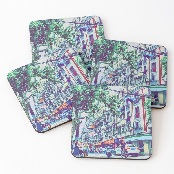 Item preview, busy intersection bustling with activity designed and sold by thesamesky.