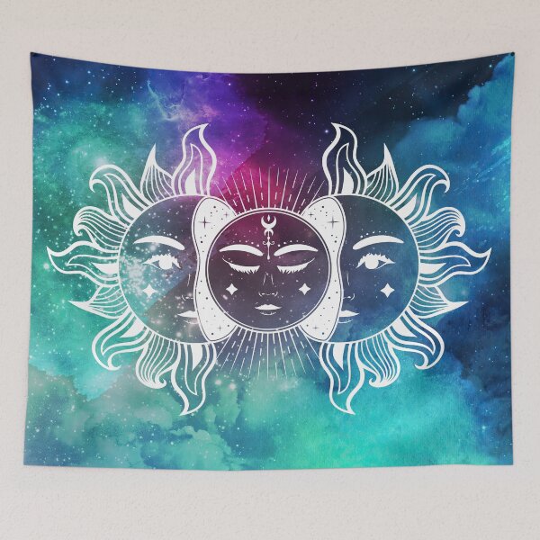 Item preview, Cosmic Sun in Blue Watercolor Space Aesthetic designed and sold by Trish Dish.