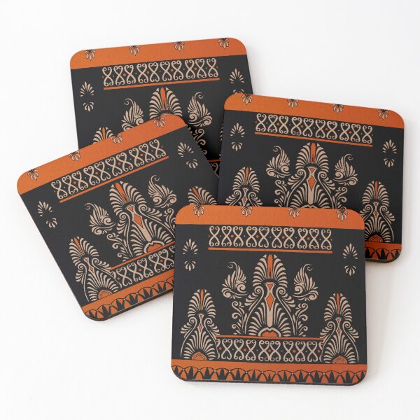 Item preview, Ancient Greek Roman Decorative Wall Design - Black, Orange, Cream designed and sold by Talia Felix.