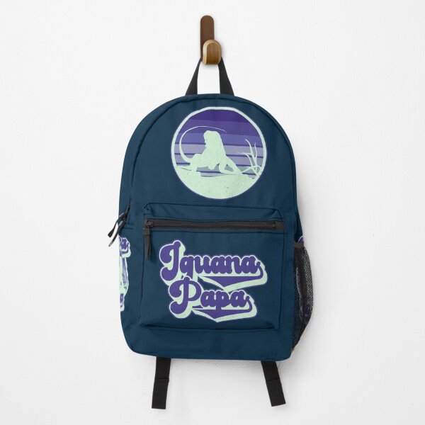 Item preview, Iguana Papa Retro Sunset Iguana Reptile Pet Parent Logo (BLUE) designed and sold by CRHPOD20.