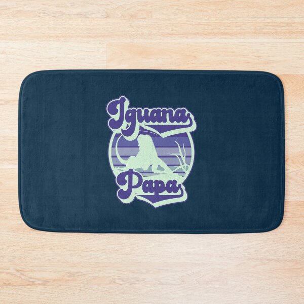 Item preview, Iguana Papa Retro Sunset Iguana Reptile Pet Parent Logo (BLUE) designed and sold by CRHPOD20.