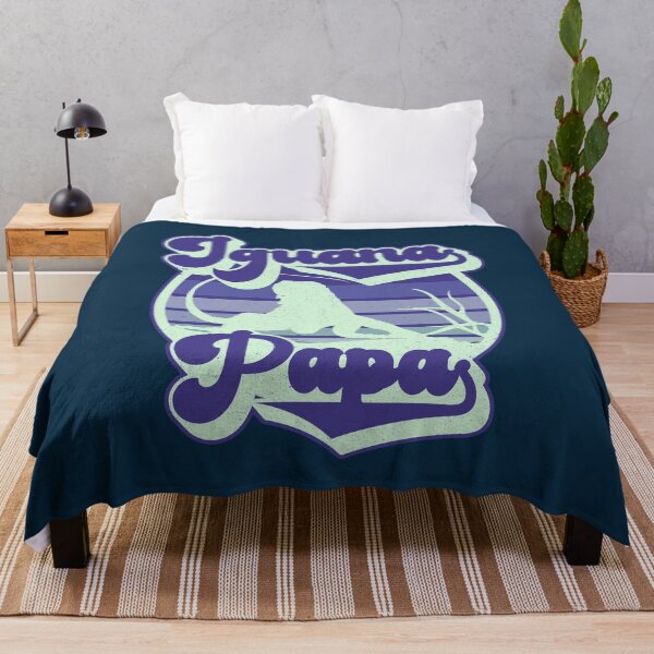 Item preview, Iguana Papa Retro Sunset Iguana Reptile Pet Parent Logo (BLUE) designed and sold by CRHPOD20.