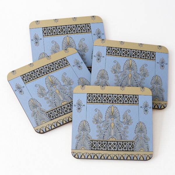 Item preview, Ancient Greek Roman Decorative Wall Design - Periwinkle Blue, Tan, Black designed and sold by Talia Felix.