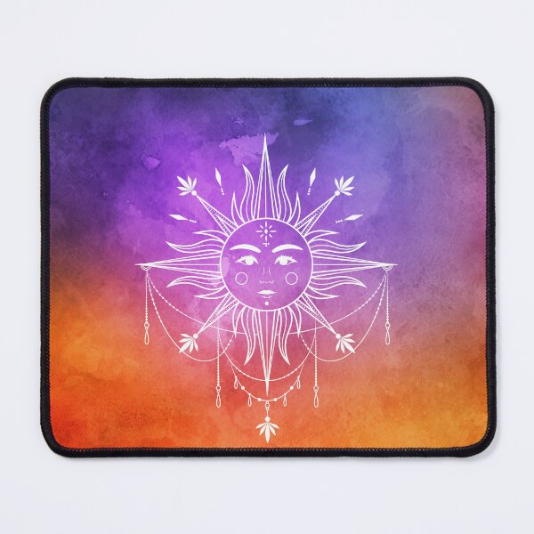 Item preview, Celestial Aesthetic Sun in Orange and Purple Watercolor Nebula designed and sold by Trish Dish.