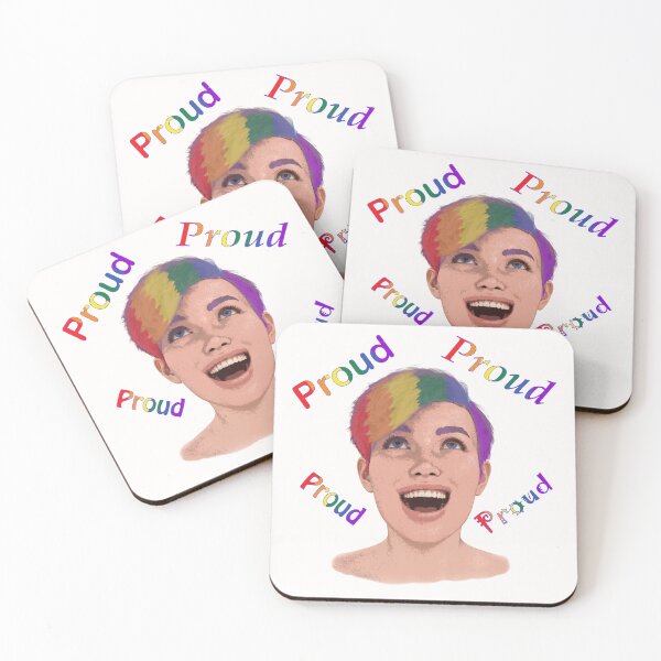 Item preview, Young LGBTQ+ individual with pride saying Proud designed and sold by Fantasyart123.