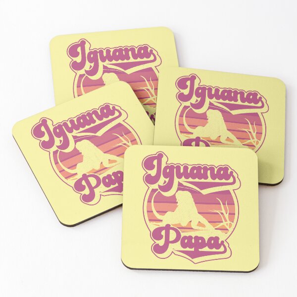 Item preview, Iguana Papa Retro Sunset Iguana Reptile Pet Parent Logo (YELLOW) designed and sold by CRHPOD20.