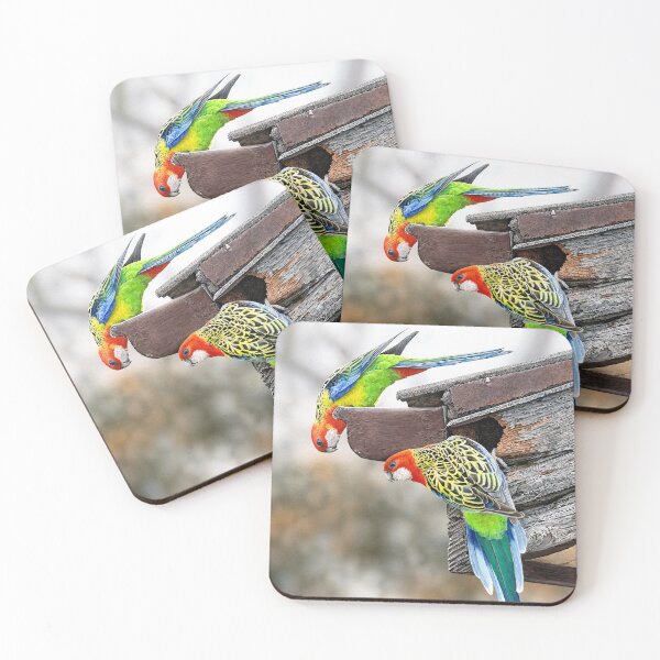 Item preview, House Hunting (Eastern Rosellas) designed and sold by Frances McMahon Watercolour Bird Artist.