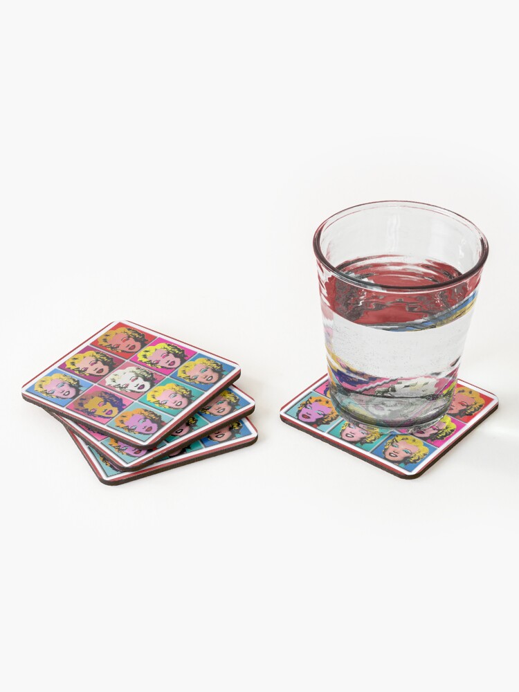 Alternate view of MARILYN ABSTRACT : Art Deco Pop Art Print Coasters (Set of 4)