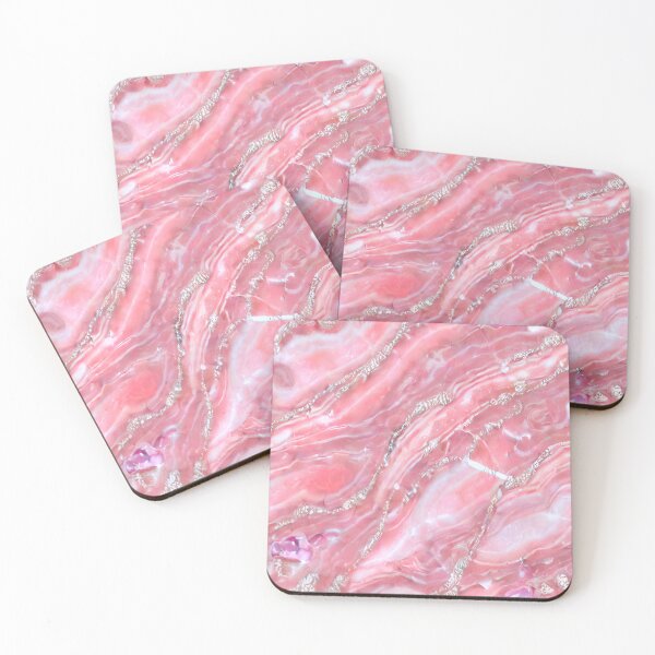 Item preview, Faux Pink Marble Texture With Silver Glitter  designed and sold by DesignHouse07.